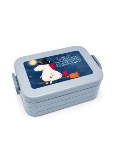 Mr. & Mrs. Panda MEPAL Bentobox Einhorn Hexe Design mit Spruch in Blau Pastell