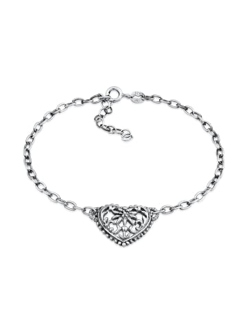 Elli Armband 925 Sterling Silber Edelweiss, Herz, Trachtenschmuck in Silber