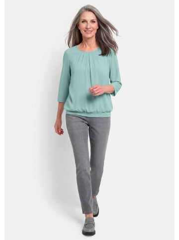 GOLDNER Chiffon-Shirt mit 3/4-Arm, Rundhals in mint