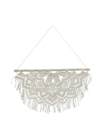 relaxdays Makramee Wandbehang in Creme - (B)60,5 x (H)65 cm