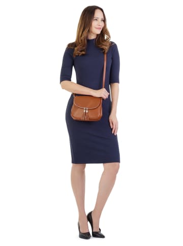 Samantha Look Umhängetasche echt Leder in cognac