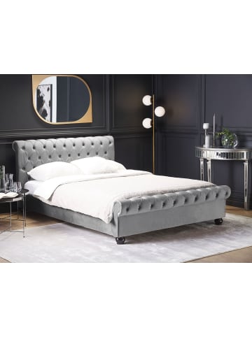Beliani Doppelbett AVALLON in Grau/Schwarz - (W) 192 x (H) 94 x (L) 233 cm