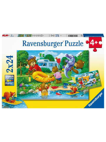 Ravensburger Ravensburger Kinderpuzzle - Familie Bär geht campen - 2x24 Teile Puzzle für...