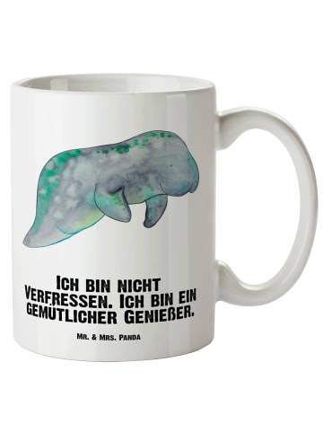 Mr. & Mrs. Panda Steinguttasse Seekuh Chillen mit Spruch in Weiß