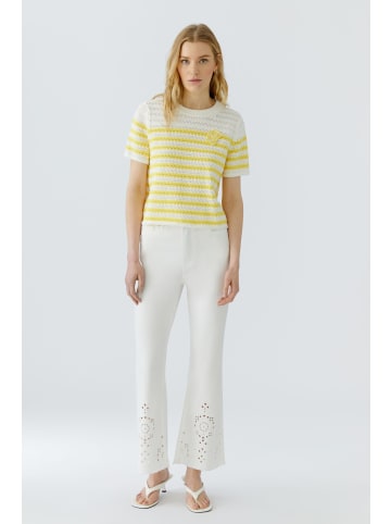 Oui Pullover in white yellow