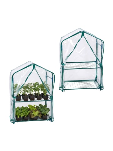 relaxdays 2 x Balkongewächshaus in Grün/ Transparent - (B)59 x (H)95 x (T)39 cm