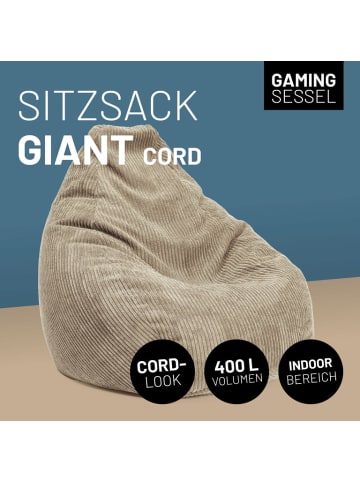 Lumaland LUMALAND Sitzsack GIANT aus der Cord-Reihe, 135 x 100 cm - Bezug soft & waschbar