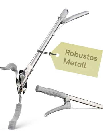 Praknu Greifzange aus Metall - Robuster Greifer für Müll - 95cm lang -