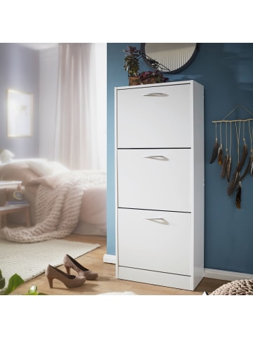 KADIMA DESIGN Schuhschrank | 125cm, 3 Fächer, Klappbar, 18 Paar