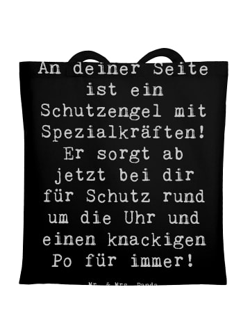 Mr. & Mrs. Panda Shopping Bag Spruch Schutz Schutzengel mit Spruch in Schwarz