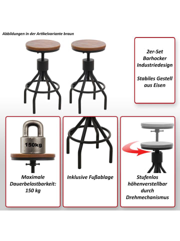 MCW 2er-Set Barhocker N17, Natur