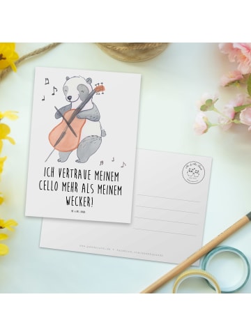 Mr. & Mrs. Panda Ansichtskarte Zeichenllo Vertrauen mit Spruch in Weiß