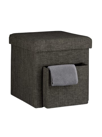 relaxdays Faltbarer Sitzhocker in Braun - (B)38 x (H)38 x (T)38 cm