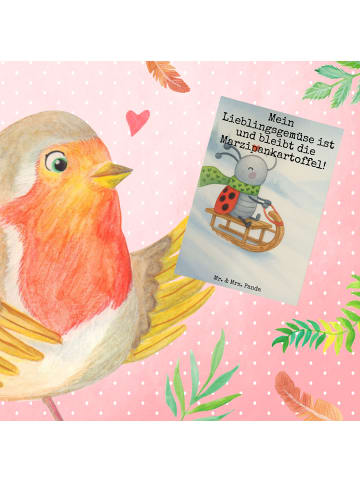 Mr. & Mrs. Panda Grußkarte Smörle Rodeln Design mit Spruch in Weiß