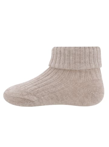 ewers 3er-Set Socken Rippe/Umschlag in beige-staubblau-schilf