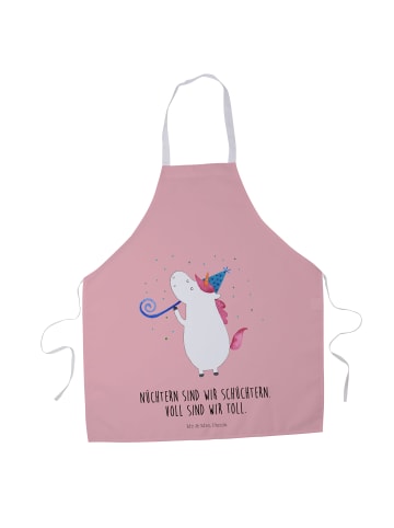 Mr. & Mrs. Panda Schürze Einhorn Party mit Spruch in Rot Pastell