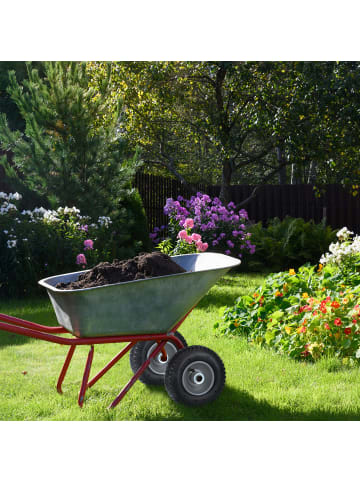 relaxdays 2 x Schubkarrenrad in Schwarz/ Silber - 2.50-4