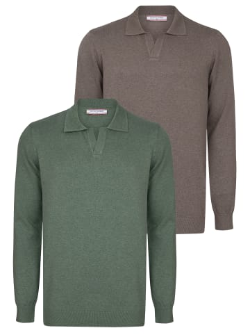 Felix Hardy Pullover in Grün-Braun