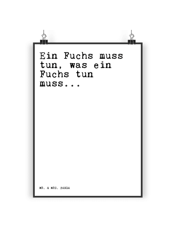 Mr. & Mrs. Panda Bild Ein Fuchs muss tun,... mit Spruch in Weiß