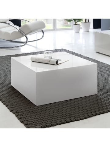 KADIMA DESIGN Couchtisch MONOBLOC 60 x 60 x 30 cm Hochglanz MDF lackiert in Weiß