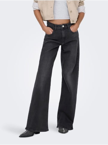 ONLY Jeans mit weitem Bein in Washed Black