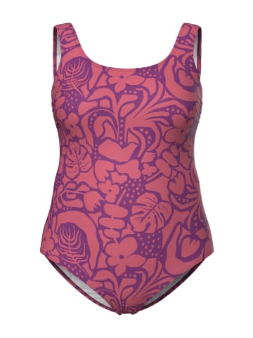 Ulla Popken Badeanzug in hibiskusrot