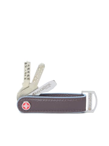 keycabins Schlüsselhalter Loop-leather S4 in brown - sky blue