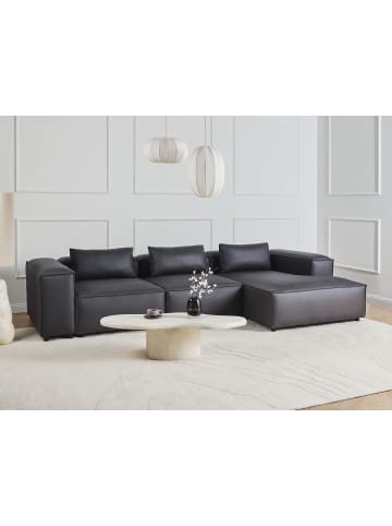 Beliani Ecksofa BRANDE in Schwarz - (W) 184 x (H) 70 x (L) 368 cm