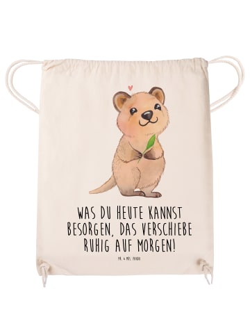 Mr. & Mrs. Panda Stofftasche Quokka Happy mit Spruch in Creme