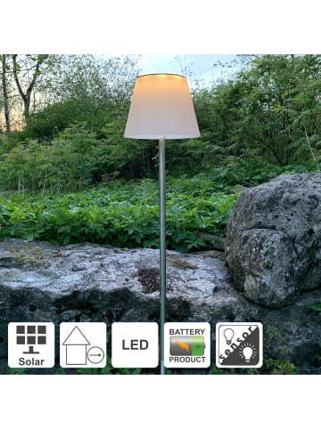 STAR Trading LED Solar-Leuchte ,Solini, Erdspieß aus Edelstahl, Dämmerungssensor,