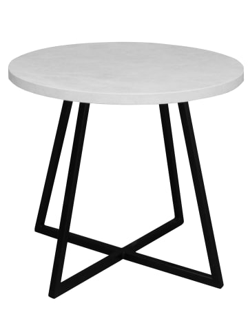 58 aufm Kessel COUCHTISCH Rund Elesa 4 60x51x60 Holzwerkstoff Schwarz/Keramik weiß