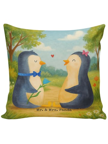Mr. & Mrs. Panda Kopfkissen Pinguin Pärchen Design ohne Spruch in Weiß