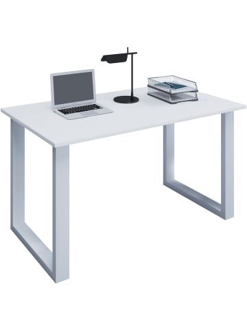 VCM  Schreibtisch Bürotisch Computertisch 110x80 Lona U in Weiß / Weiß
