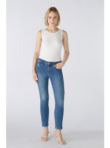 Oui Jeans LOULUH Skinny fit, cropped in darkblue denim