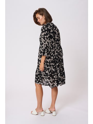 Kaffe Kleid KAhera A-shape in Black/Chalk/Red Petit Fleur