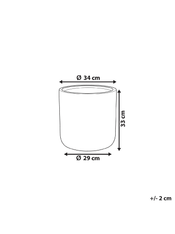 Beliani Outdoor Blumentopf MESSENE in Grau - (W) 34 x (H) 33 x (L) 34 cm