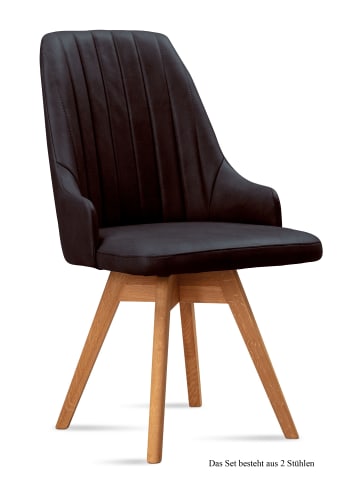 58 aufm Kessel ESSZIMMERSTUHL drehbar (2er-Set) Dotti 52x91x60 Eiche geölt/Espresso