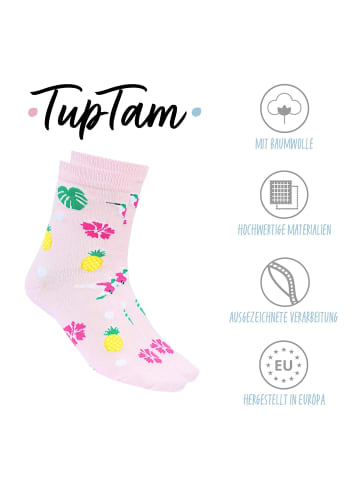 TupTam Kinder Socken Mädchen Jungen Bunt Gemustert 6er Pack in blau/gelb