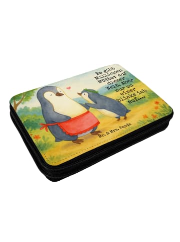 Mr. & Mrs. Panda Federmappe Pinguin mit Kind Design mit Spruch in Weiß