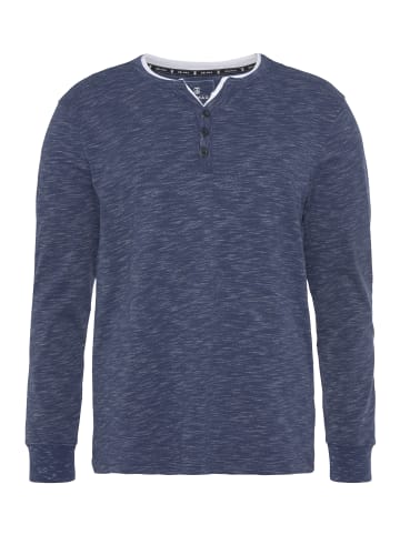 Delmao Henleyshirt in dunkelblau melange