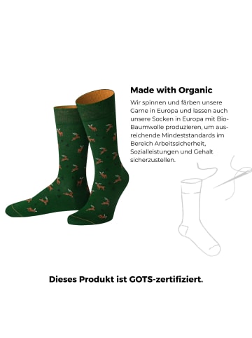 von Jungfeld Gemusterte Socken Icon mit Rentieren in Tannengrün