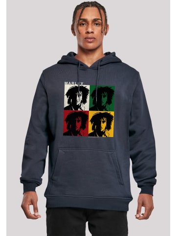 F4NT4STIC Hoodie Bob Marley Reggae Music Colour Blocks in marineblau