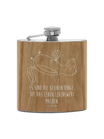 Mr. & Mrs. Panda Flachmann Edelstahl Stinktier Ball mit Spruch in Braun