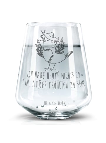 Mr. & Mrs. Panda Trinkglas Rabe Sombrero mit Spruch in Transparent