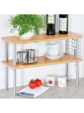Kesper Küchenregal auf Arbeitsplatte, 2 Ebenen, Buchenholz in Braun, (H) 38 x (L) 55 cm
