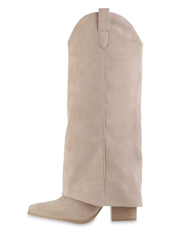 VAN HILL Cowboystiefel Bianca in Beige