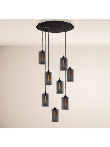 s.LUCE s.luce Cruet XL Pendelleuchte 8-flammig Glas Galerieleuchte in Rauch