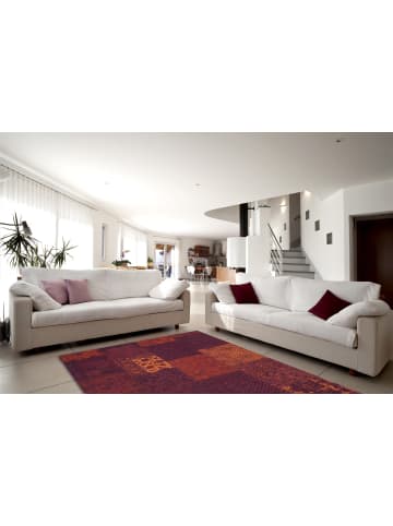 Kayoom Kurzflor Teppich Symphony 160 in rot - rechteckig