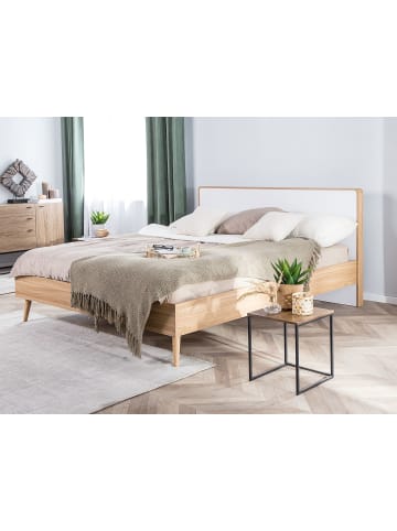 Beliani Doppelbett SERRIS in Braun/Weiß - (W) 188 x (H) 101 x (L) 215 cm