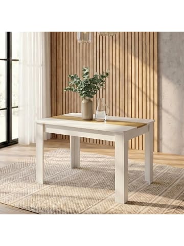 VCM  Esstisch Küchentisch B. 140 x T. 80 cm Disalo in Weiß / Honig-Eiche